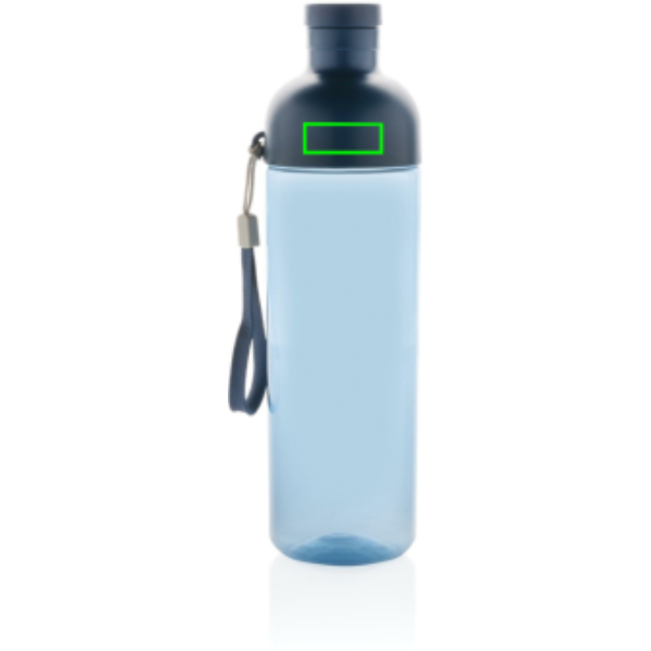 Impact auslaufsichere Trinkflasche aus RCS-recyceltem PET 600 ml: Logoposition – oberer Bereich der Produktvorderseite