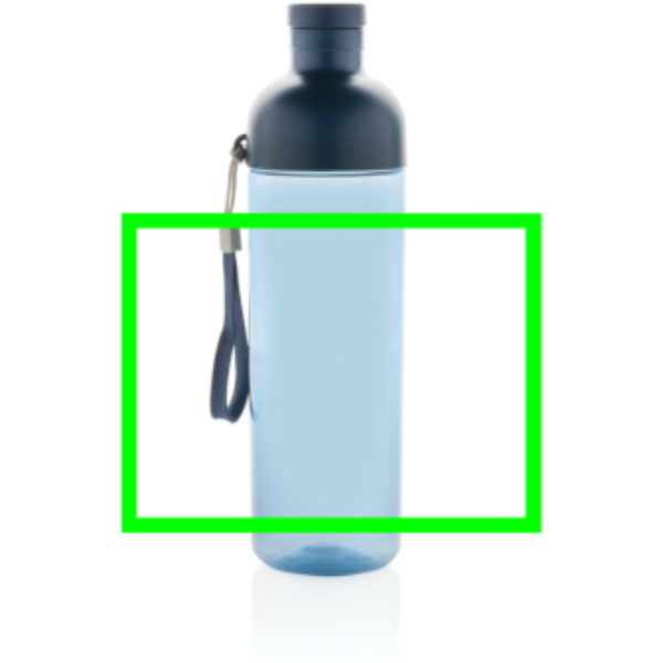 Impact auslaufsichere Trinkflasche aus RCS-recyceltem PET 600 ml: Logoposition – Produkt