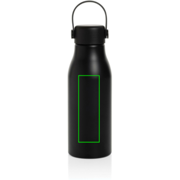 Pluto gertuvė iš RCS sertifikuoto perdirbto aliuminio 680 ml: Logotipo vieta – gaminio priekinės pusės viršutinė dalis