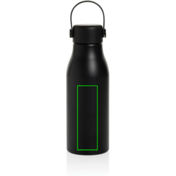 Pluto gertuvė iš RCS sertifikuoto perdirbto aliuminio 680 ml: Logotipo vieta – gaminio priekinės pusės apatinė dalis