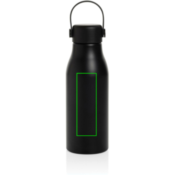 Pluto gertuvė iš RCS sertifikuoto perdirbto aliuminio 680 ml: Logotipo vieta – gaminio galinės pusės viršutinė dalis