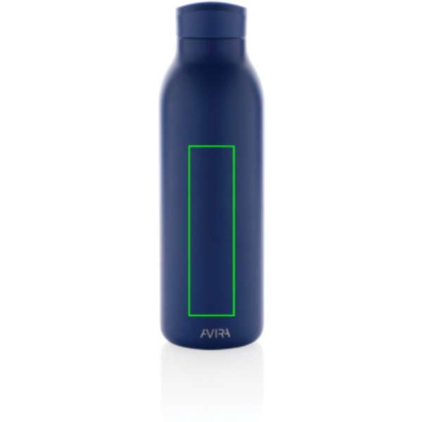 Avira Avior vakuuminė gertuvė iš RCS perdirbto nerūdijančio plieno 500 ml: Logotipo vieta – gaminio priekinės pusės apatinė dalis