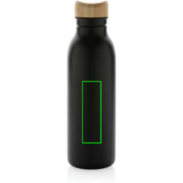 Avira Alcor RCS enkelväggig vattenflaska i återvunnet stål 600 ml: Logotypens placering – mitten på produktens baksida