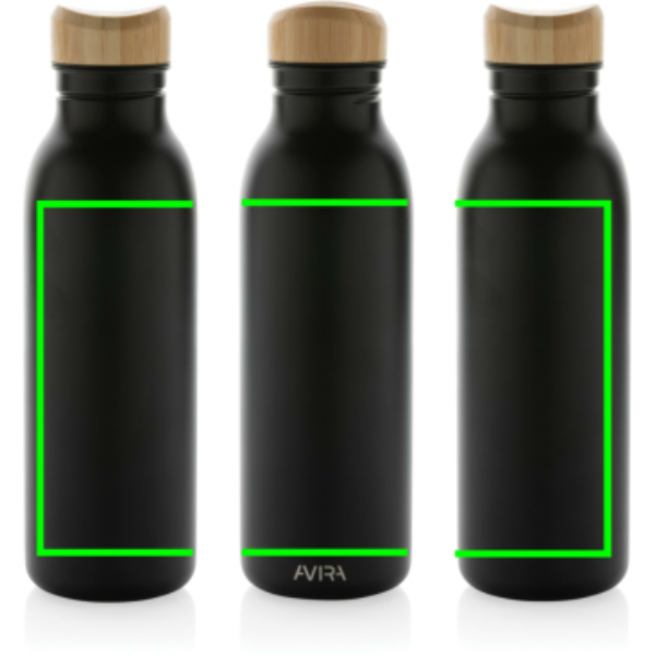 Avira Alcor RCS enkelväggig vattenflaska i återvunnet stål 600 ml: Logotypens placering – produkt