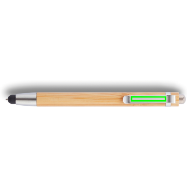 Stylo tactile en bambou: Emplacement du logo – clip