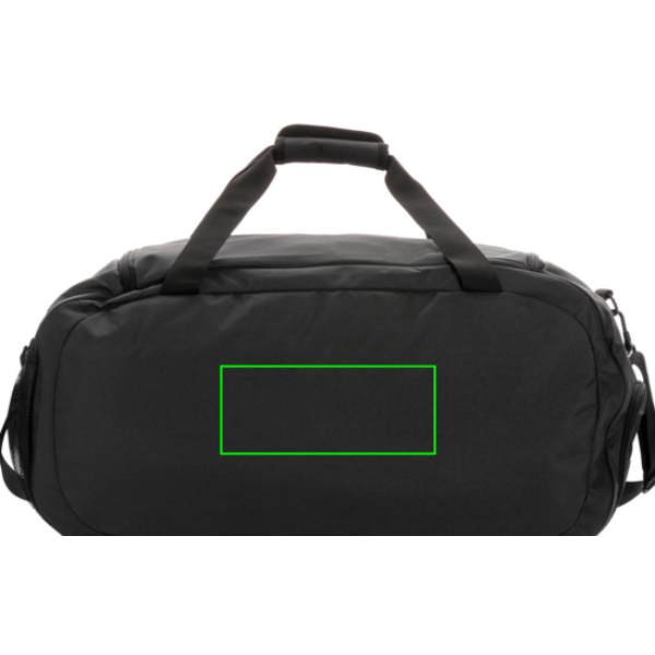 Swiss Peak AWARE™ RPET sporttinen duffelilaukku: Logon sijainti – tuotteen takaosa