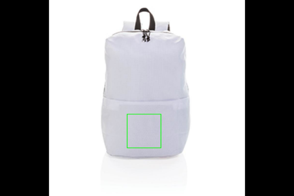 Casual Rucksack PVC-frei: Logoposition – unterer Bereich der Produktvorderseite