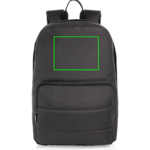 Impact AWARE™ RPET Basic 15,6-tolline sülearvuti seljakott: Logo asukoht – toote esikülg