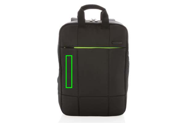 Soho business RPET 15.6" laptopryggsäck PVC-fri: Logotypens placering – vänster del av produktens framsida