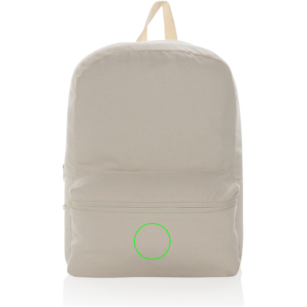 Impact Aware™ 285 gsm rcanvas backpack undyed: Logo position – lower front of the product