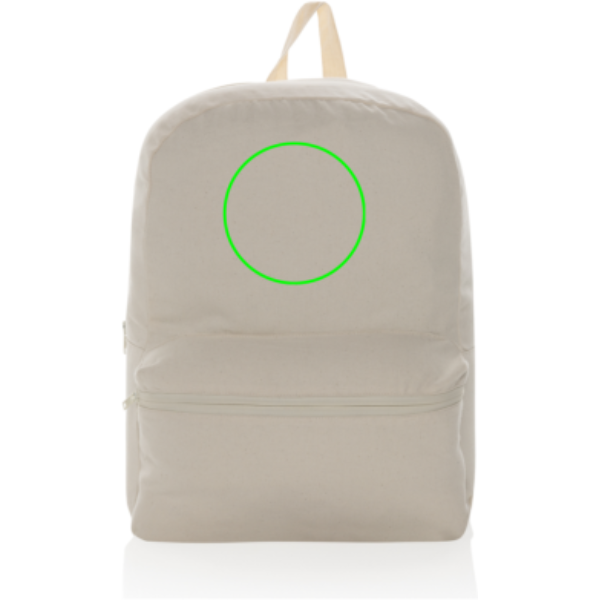 Impact Aware™ 285 gsm rcanvas backpack undyed: Logo position – upper front of the product