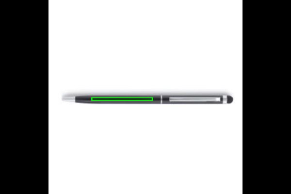 Basic Hardcover PU A5 Notizbuch mit Stylus-Stift: Logoposition – Schaftstift