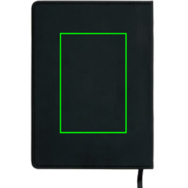 Basic Hardcover PU A5 Notizbuch mit Stylus-Stift: Logoposition – Rückseite des Produkts