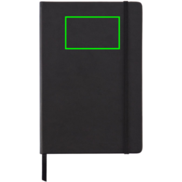 Anteckningsbok Deluxe PU - prägling A5: Logotypens placering – övre delen av produktens framsida