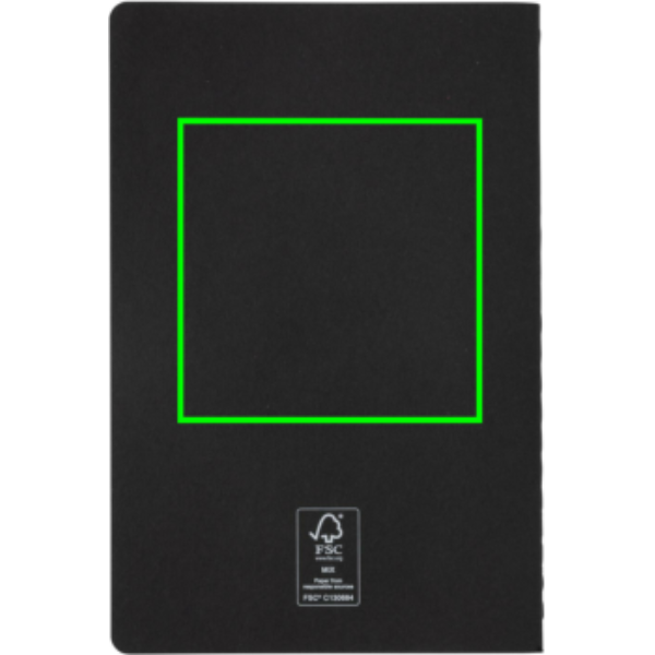 A5 standard softcover notebook: Logo position – back of the product
