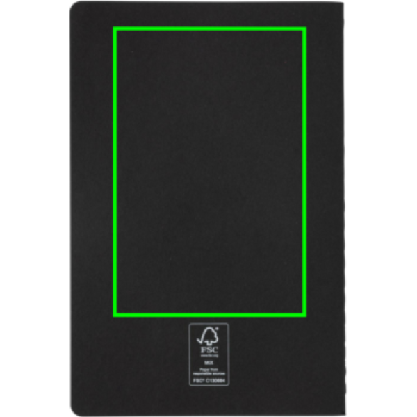 A5 standard softcover notebook: Logo position – upper back of the product