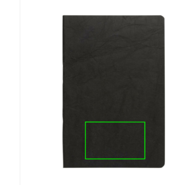 Salton A5 GRS sertifikuotas perdirbto popieriaus sąsiuvinis: Logotipo vieta – gaminio priekinės pusės apatinė dalis