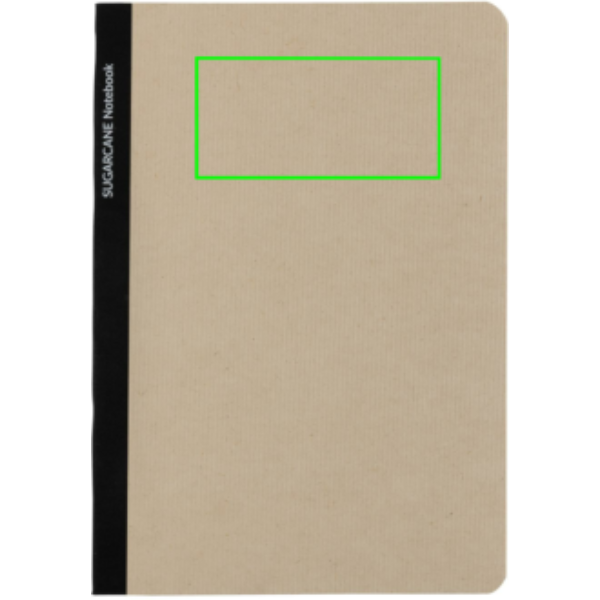 Stylo Sugarcane paper A5 Notebook: Logo position – upper front of the product