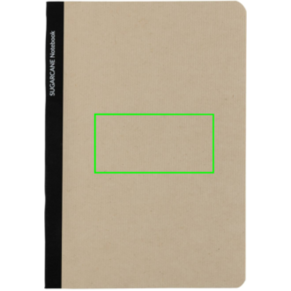 Stylo Sugarcane paper A5 Notebook: Logo position – centre front of the product