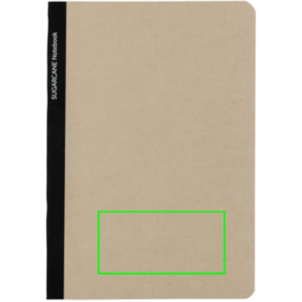 Stylo Sugarcane paper A5 Notebook: Logo position – lower front of the product