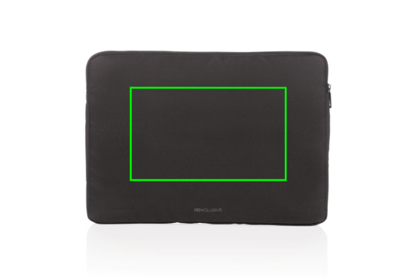 Impact AWARE™ RPET 15.6" laptopsleeve: Logotypens placering – produktens baksida
