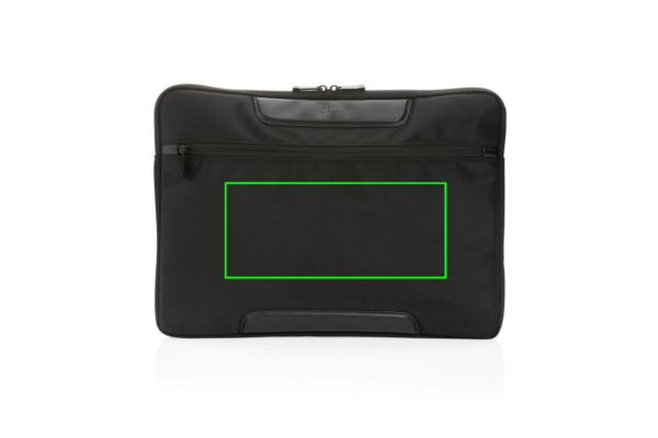 Swiss Peak AWARE™ RPET Voyager 15.6" tietokonetasku: Logon sijainti – tuotteen etupuoli