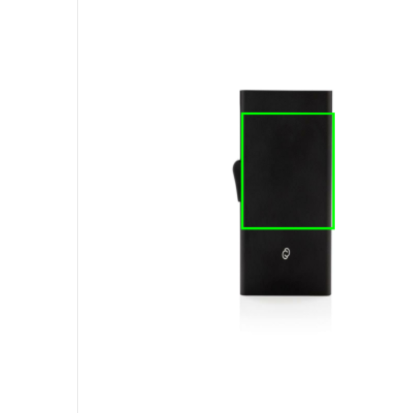 C-Secure alumiiniumist RFID-kaardihoidja, kaarditasku: Logo asukoht – toote tagakülje ülaosa