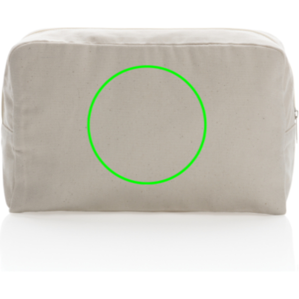 Impact Aware™ 285 gsm rcanvas toilettilaukku värjäämätön: Logon sijainti – tuotteen etupuoli