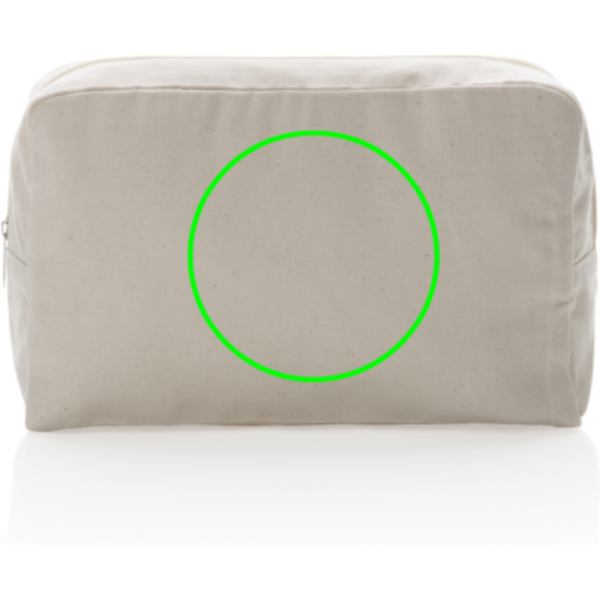Impact Aware™ 285 gsm rcanvas toilettilaukku värjäämätön: Logon sijainti – tuotteen takaosa