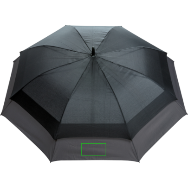 Swiss Peak AWARE™ 23"–27" išplečiamas skėtis: Logotipo vieta – gaminio priekinės pusės apatinė dalis