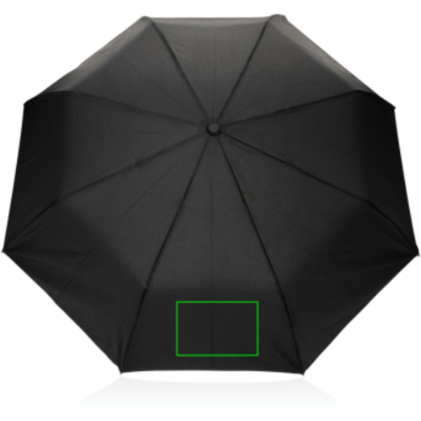 Kaycey 21" AWARE™ RPET mini auto-open umbrella with acacia wood handle: Logo position – umbrella