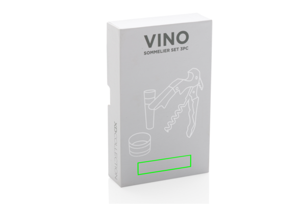 Coffret Vino Sommelier, 3 pièces: Emplacement du logo – boîte