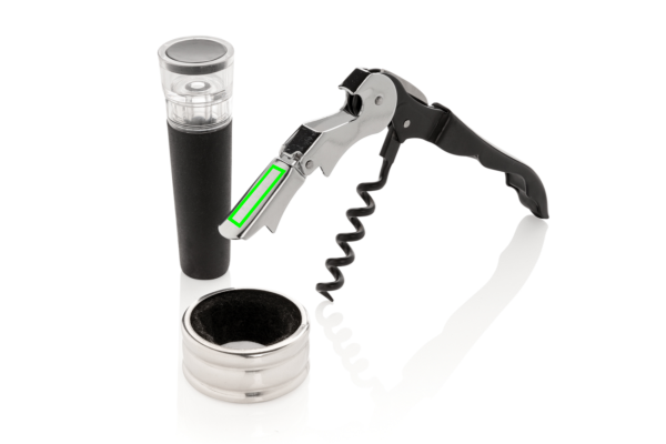 Coffret Vino Sommelier, 3 pièces: Emplacement du logo – face arrière du produit