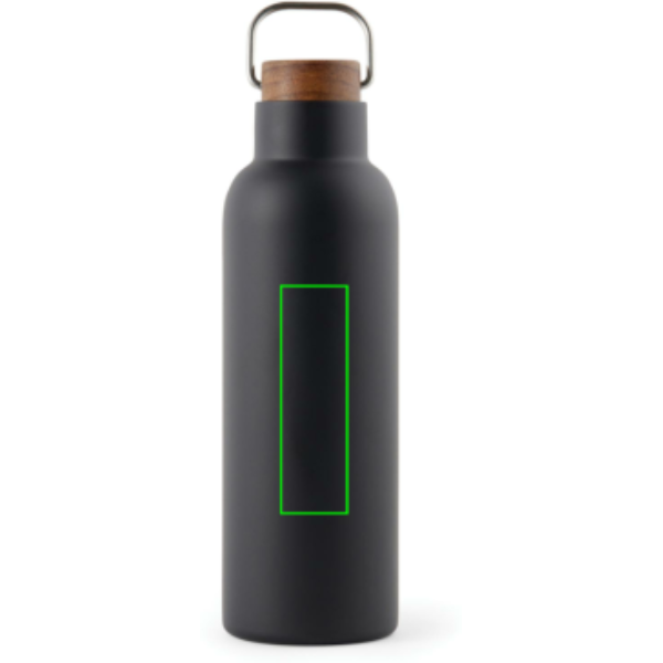 VINGA Ciro RCS recycled steel vacuum bottle 800 ml: Logo position – centre back of the product