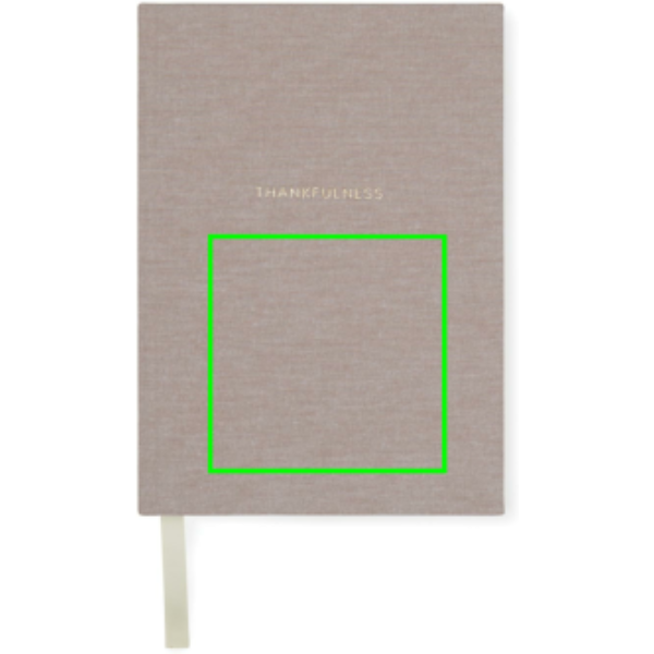 VINGA Thankfulness GRS recycled paper journal: Logo position – lower front of the product