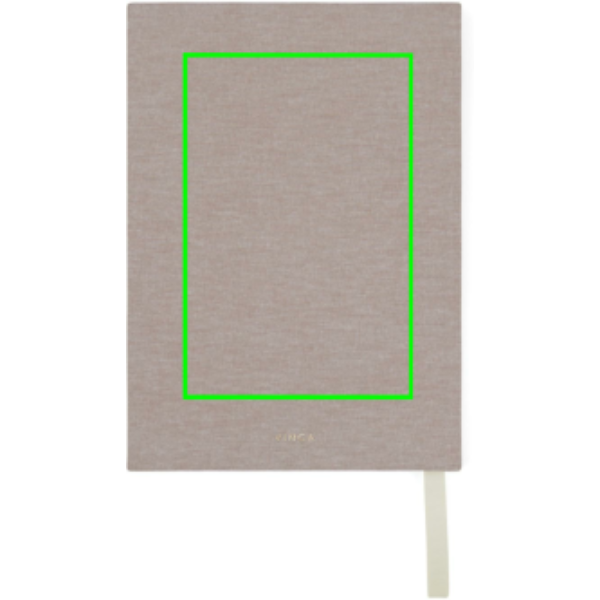 VINGA Thankfulness GRS recycled paper journal: Logo position – back of the product