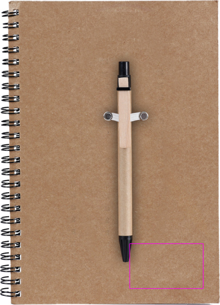 Bloc-notes A5 ECO KENTWOOD: Face avant, En bas à droite