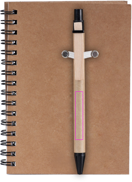 Bloc-notes A6 ECO KEYSTONE: Stylo, Dessus