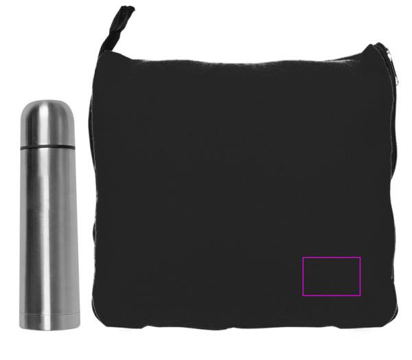 Set aus Fleecedecke und Thermosflasche LIVERPOOL: Decke vorne