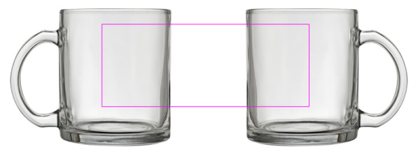 Mug en verre LIMERICK 300 ml: Marquage sur tout le pourtour