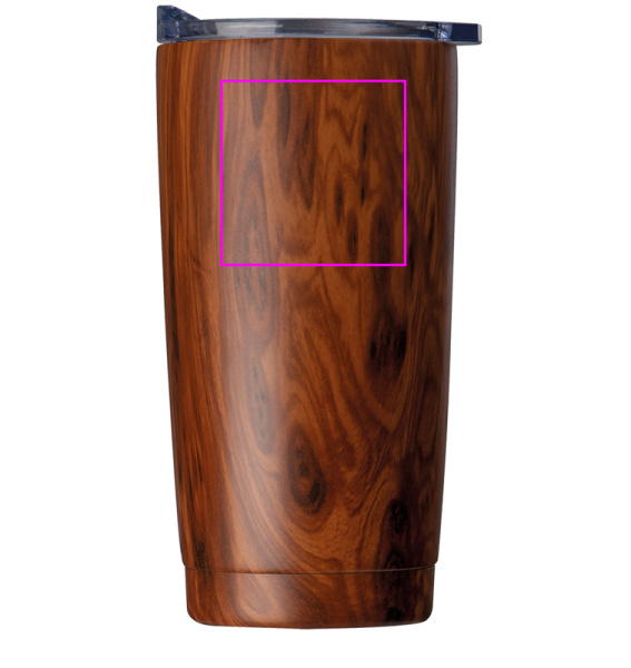 Rostfri mugg med trälook COSTA RICA 550 ml: Tillbaka