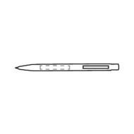 Stylo Brady Soft Touch en aluminium recyclé: Sur le devant du support