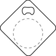 Sous-verre décapsuleur: Sur la face avant