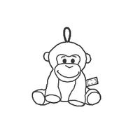 Singe en peluche Moki: Sur l’étiquette