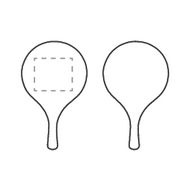 Jeu de plage BeachTennis: Sur la raquette 1, sur 1 face, en plusieurs couleurs