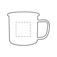 Retro Silver Enamel Mug 350 ml: on the front