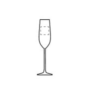 Flûte à champagne Marne 160 ml: Sur la face avant