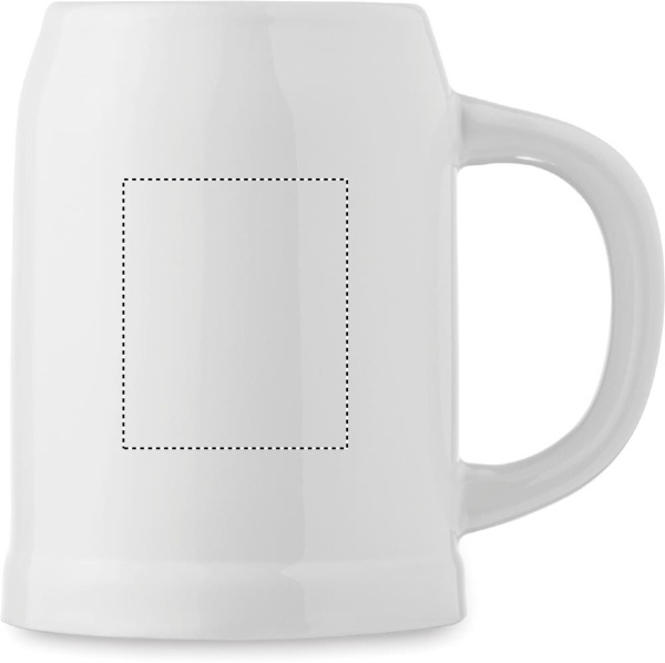 Keraaminen oluttuoppi sublimaatiopainatukseen 500 ml: OIKEAkätinen