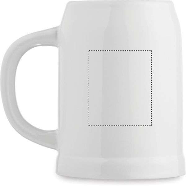 Keraaminen oluttuoppi sublimaatiopainatukseen 500 ml: VASENKÄINEN