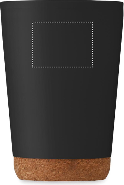 CO double wall tumbler with cork base 300 ml: BACK UPPER